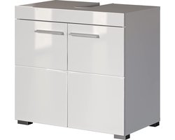Badkamer wastafelonderkast Ainzi 60 x 56 x 34 cm hoogglans wit opbergruimte - Trendteam Smart Living