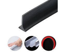 Badkamer Waterbarrière Strip - Douchedrempel 200 cm - Zelfklevende Siliconen Waterstopper - Waterstopper Tegen Waterlekkage - Waterkering voor Douche, Bad en Keuken - Zwart
