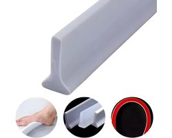 Badkamer Waterbarrière Strip - Douchedrempel 200 cm - Zelfklevende Siliconen Waterstopper - Waterstopper Tegen Waterlekkage - Waterkering voor Douche, Bad en Keuken - Grijs