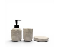 Badkameraccessoire Set, 3-Delig, Wit