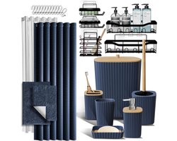 Badkameraccessoireset - complete set - 27-delig - marine kleur