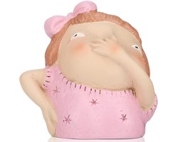 Badkamerbeeld met neus – grappige badkamerkunstborden, snuisterijen voor op planken, jongen met neus die sculpturen en beeldjes vasthoudt voor unieke badkamertoiletplanken, decoratie, grappig