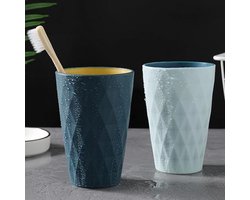 Badkamerbeker Set van 2 - Scandinavisch Design, 450 ml, Robuust en Valbestendig