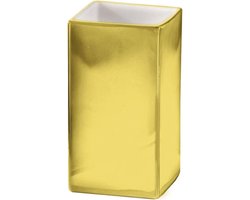 Badkamerbeker - Toiletbeker Tandenborstelhouder - Dagelijks Gebruik - Recyclebaar Metaal - 6x6x10 cm - Goudkleurig