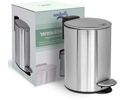 Badkameremmer 3 l roestvrij staal softclosemechanisme vuilnisemmer afvalemmer zilver chroom metaal