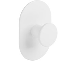 Badkamerhaak handdoekhouder enkelwandig zelfklevend wit