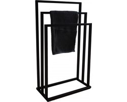 Badkamerhanger handdoekenrek 3 armen zwart