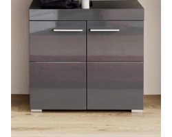 Badkamerkast, 60 x 56 x 34 Cm, Grijs Hoogglans