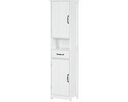 Badkamerkast - Badkamer Kast - Badkamerkasten Hoog - Badkamerkastje - Badkamer Kastje - Kast - Badkamer - Wit - Badkamerkast - Badkamer Accessoires - Badkamermeubel - Badkamermeubels