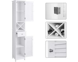 Badkamerkast - Badkamer Kast - Badkamerkasten Hoog - Badkamerkastje - Badkamer Kastje - Kast - Badkamer - Wit - Badkamerkast - Badkamer Accessoires - Badkamermeubel - Badkamermeubels - Kastje - Kasten