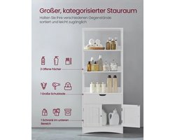 Badkamerkast - Badkamer Kast - Badkamerkasten Hoog - Badkamerkastje - Badkamer Kastje - Kast -Kastje - Kasten - Badkamer - Wit - Badkamerkast - Badkamer Accessoires - Badkamermeubel - Badkamermeubels
