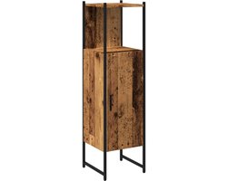 Badkamerkast | Badkamermeubel 33x33x120,5 cm bewerkt hout oud houtkleurig