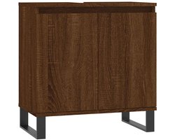 Badkamerkast | Badkamermeubel 58x33x60 cm bewerkt hout bruin eikenkleur