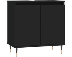Badkamerkast | Badkamermeubel 58x33x60 cm bewerkt hout zwart