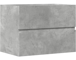 Badkamerkast | Badkamermeubel 60x38,5x45 cm bewerkt hout betongrijs