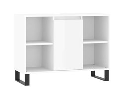 Badkamerkast | Badkamermeubel 80x33x60 cm bewerkt hout hoogglans wit