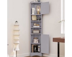 Badkamerkast – Badkamermeubel – Kolomkast – Opbergkast – Medicijnkast – Ruimtebesparend Driehoekig Ontwerp – Vochtbestendige Gelakte Afwerking