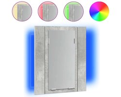 Badkamerkast | Badkamermeubel met spiegel en LED 40x12x45 cm acryl betongrijs