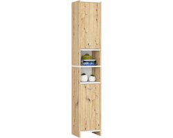 Badkamerkast BETI mit 2 Deuren / AKORD Furniture Factory / Artisan Eik - Wit / 32x180x28 cm