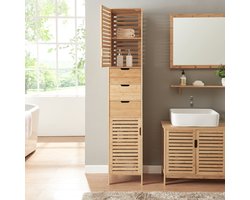 Badkamerkast Boksereys 180x35x35 cm naturel [en.casa]