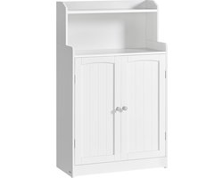 Badkamerkast Cloud White - Opbergmeubel - MDF Constructie - 2 deuren en Planken - Groot en Stevig - 30cm x 60cm x 100cm