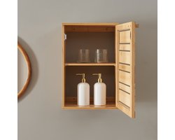 Badkamerkast Epind wandkast bamboe 50x33x20 cm naturel [en.casa]