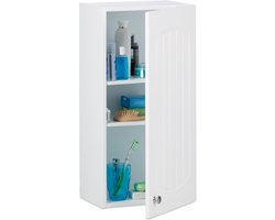 badkamerkast hangend - 2 legplanken - MDF - 60 x 30 x 20,5 cm - hangkast - wit