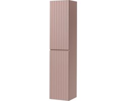 Badkamerkast - Hangend meubel - Badkamer organiseren - Geribbelde deuren - 35 cm x 160 cm - Roze