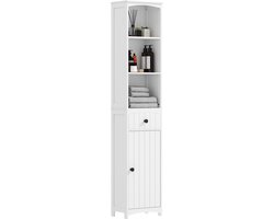 Badkamerkast met 3 planken, 1 lade, robuust, MDF, wit