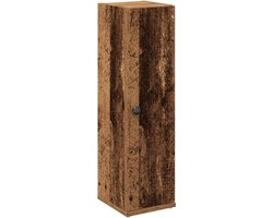 Badkamerkast met rolhouder 20,5x22x72 cm oudhoutkleur - opbergkast voor badkamer, toilet of wasruimte