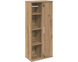 Badkamerkast met rolhouder - Opbergkast Toilet - Ruimte Organiseren - Vochtbestendig Ontwerp - 39x22x90 cm - Ardenner Eik