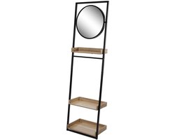 Badkamerkast met Spiegel - Spiegelkast Hout - Opbergen Badkamer - Minimalistisch Design - 30.5 x 180 x 52 cm - Multicolor