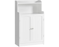 Badkamerkast - Opbergkast - Badkamer - Badkamermeubel - Wit - Verstelbare Planken