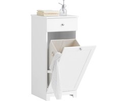 Badkamerkast Opbergkist met Wasmand - Wit, 40cm Breed