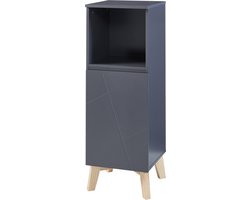 Badkamerkast Overath kolomkast 86x30x30 cm grijs en houtkleurig [en.casa]