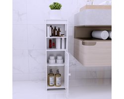 Badkamerkast - Vloerkast Hoekkast - Ruimte Besparen - Vochtbestendig Materiaal - 75 x 20 x 24 cm - Wit