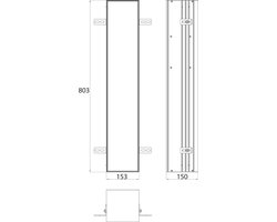 Badkamerkasten hoog ASIS Plus inbouwkastmodule voor toiletborstelset - badkamerkast met toiletpapierhouder - hoge kast met push-to-open-functie - aanslag links 803 mm badkamerkasten hoog
