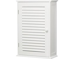 Badkamerkasten hoog Housewares wit- 57 x 39 x 17 cm - badkamermeubel - opbergkast badkamerkasten hoog