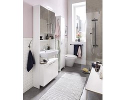 Badkamerkasten hoog Luis Hoge kast - hout - glanzend wit - 361 x 197 x 1972 cm (b x d x h) badkamerkasten hoog