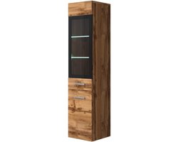 Badkamerkasten hoog Rio 131 cm Eiken - hoge kast - meubel - badkamermeubel - zijkast - kast badkamerkasten hoog