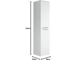 Badkamerkasten hoog Saturnus Badkamerkast 130 cm badkamerkast met planken wit badkamerkasten hoog