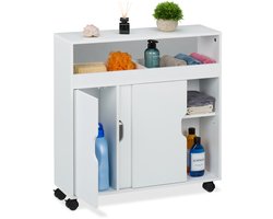 badkamerkastje - met deuren - smal - 71,5 x 70 x 20 cm - niskast - wit