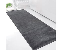 Badkamerkleed 50 x 150 cm - Zachte Chenille Badmat met Antislip Rubberen Backing - Machine Wasbaar & Sneldrogend - Grijs