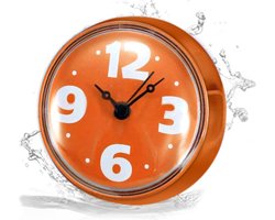 Badkamerklok Oranje - Badkamer Klok Waterdicht - Douche klok - Badkamer klok - Keuken klokje