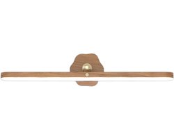 Badkamerlamp boven spiegel - Verstelbare LED lamp - Make-up aanbrengen - 360 graden verstelbaar - USB oplaadbaar - Houtkleur
