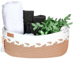 Badkamermand - Opbergmand Toilet - Badkamer Organiseren - Handgeweven Katoenen Touw - 356 x 165 x 127 cm