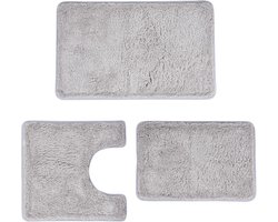 Badkamermat 3-delig set - zacht absorberend water - microvezel materiaal - U toiletmat - anti-slip rubberen zool - verdikte vloermat - exclusief voor de badkamer - Oranje - 40 x 60cm