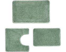 Badkamermat 3-delig set - zacht absorberend water - microvezel materiaal - U toiletmat - anti-slip rubberen zool - verdikte vloermat - exclusief voor de badkamer - Oranje - 40 x 60cm