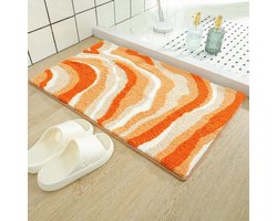 Badkamermat – Badmat - Zacht & absorberend – Zeer absorberend – Antislip – 50 x 80 cm – Machinewasbaar – Oranje