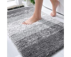 Badkamermat - Extra Zacht Absorberend Microfiber Badmat - Rubberen Antislip - Snel drogend Wasbaar - voor Badkamer, Douche - Grijs - 30x40cm - 1 Stuk